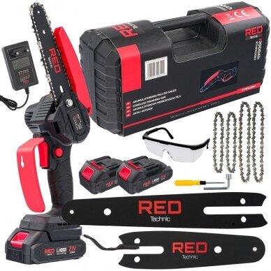 Akumuliatorinis grandininis mini pjūklas Red Technic RTMPA0064