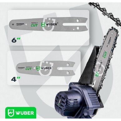 Akumuliatorinis grandininis mini pjūklas Wuber 21V LI-ION 3