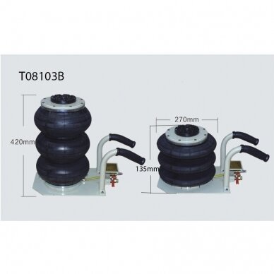 Domkratas 3t pneumatinis su 3 pagalvėmis be rankenos 2
