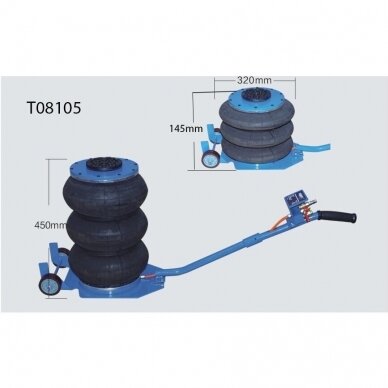 Domkratas 5t pneumatinis su 3 oro pagalvėmis 3