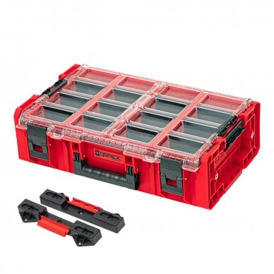 QBRICK ONE smulkmenų dėtuvė 2XL 2.0 RED + adapteris (2 vnt.)